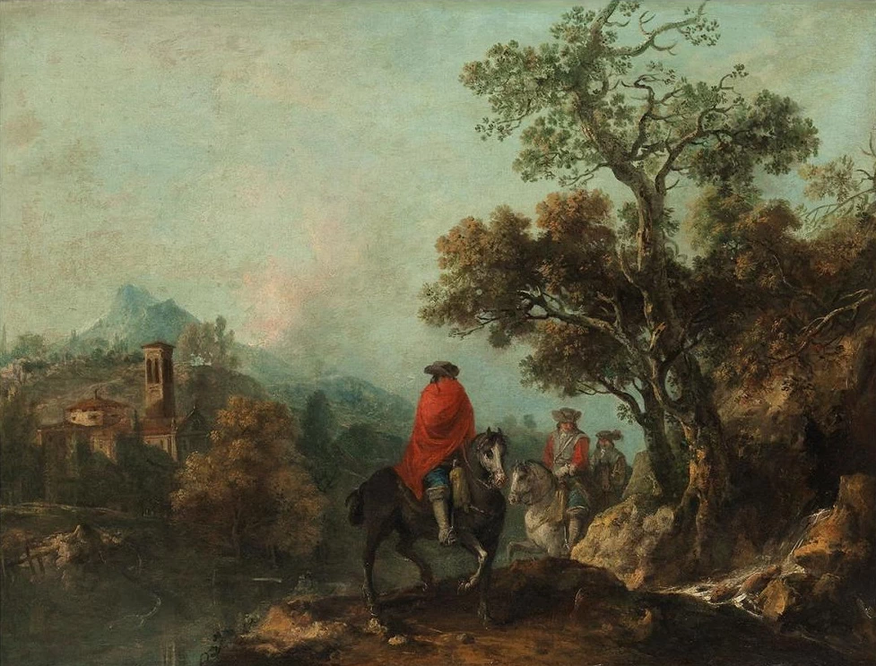 Paesaggio con cavalieri
